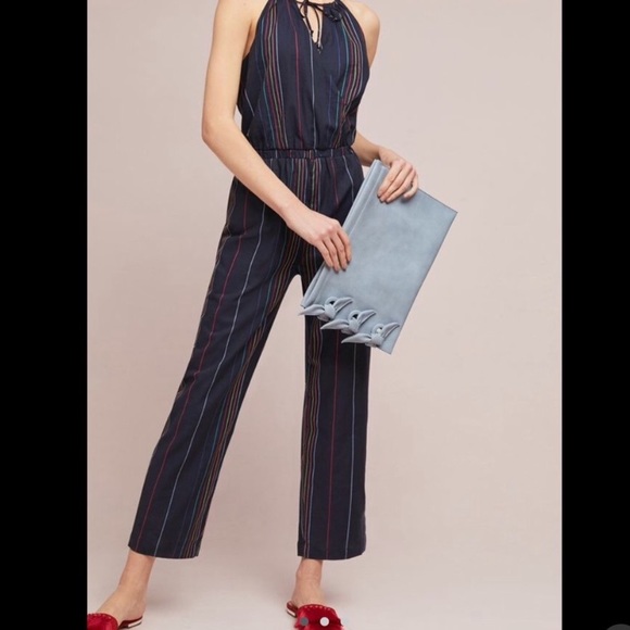 Anthropologie Pants - •nwot• anthro’s Dolan striped halter navy jumpsuit